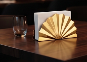 Porte-serviettes en métal doré de haute qualité, élégant, pour le rangement des serviettes en papier, idéal pour les tables d'hôtels et de restaurants. - Product Image 4