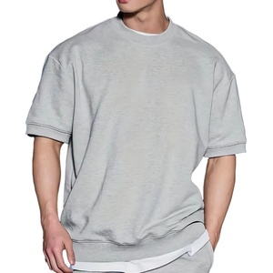 T-shirt à manches courtes en maille gaufrée 260 GSM, coupe oversize et carrée, avec double surpiqûre et épaules tombantes, grammage lourd - Product Image 1