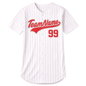 Maillot de baseball personnalisé à rayures fines pour hommes, respirant, en polyester, uniforme d'équipe, chemise de sport, approvisionnement en gros OEM - Product Image 1