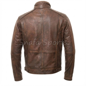 Chaqueta de Cuero Sintético Casual para Hombre, Talla Grande, con Cierre, Corte Ajustado, para Otoño e Invierno, Estilo Motociclista - Product Image 2