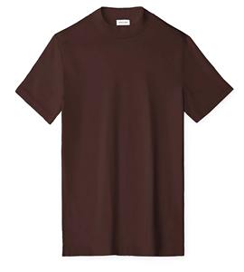T-shirt pour homme en coton 100% brun foncé, manches courtes, coupe ample décontractée, style minimaliste, logo personnalisé, tissu peigné - Product Image 6