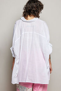 POL <b>Button</b> Down <b>Half</b> Dolman Sleeve <b>Shirt</b> - Product Image 4