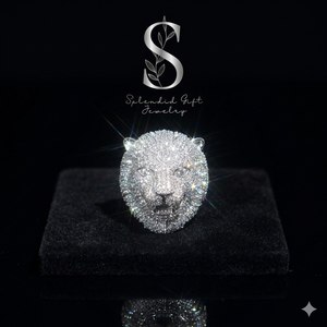 Colgante de Lujo Personalizado con Cabeza de León de Moissanita, Estilo Hip Hop, Chapado en Plata 925 con Diamantes VVS, Joyería para Raperos - Product Image 1