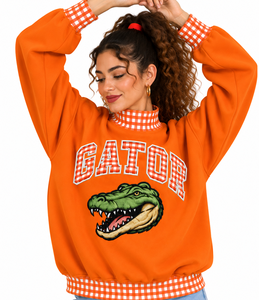 Wholesale Women <b>Mock</b> Neck Sweatshirt Custom Letter Embroidery Solid Color Drop Shoulder Knitted Winter Casual Streetwear - Product Image 3