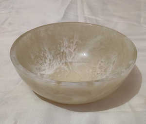 Juego de cuencos para servir de resina amarilla Bohemia personalizada, cartón empaquetado altamente pulido tallado a mano de alta calidad para hotel en casa - Product Image 2