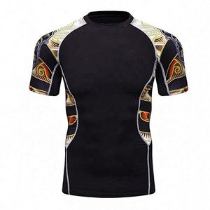 2025 nuevo diseño hombres Rash Guard tela personalizada Rash Guard manga corta transpirable Rash Guard para hombres - Product Image 1