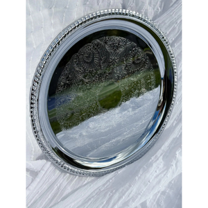 Silver Theme Serving Platters Dessert Dishes <b>Dinner</b> <b>Tray</b> Round Shape Plate Fresh Metal for Restaurant Serving <b>Trays</b> In Low Pice - Product Image 4
