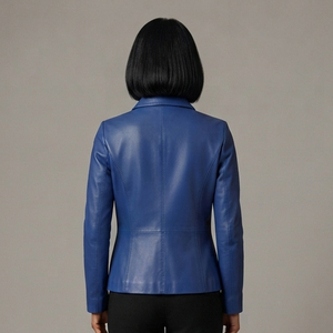 OEM Manufacturer Women <b>Leather</b> <b>Blazer</b> Slim Fit Streetwear Soft PU <b>Leather</b> <b>Jackets</b> Ladies Genuine <b>Leather</b> <b>Blazer</b> - Product Image 2