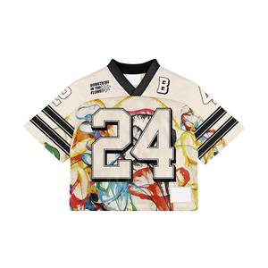 Maillot de football rétro personnalisé pour le sport et le streetwear |   Maillot vintage en maille imprimée respirant à manches courtes pour adultes unisexes - Product Image 1