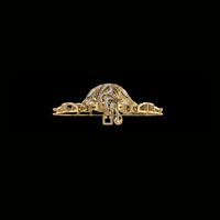 Colgante de Elefante en Oro Amarillo de 18k y Plata de Ley con Diamante de Laboratorio de 1.81ct, Corte Brillante, Pieza Artística de Lujo con Filigrana para Hombre
