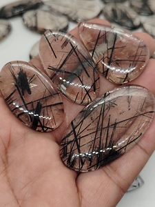 Natural Black Rutile Loose Cabochon Healing <b>Crystal</b> Quartz With Different Shapes Loose Gemstone Chakra Spiritual Reiki <b>Raw</b> - Product Image 5