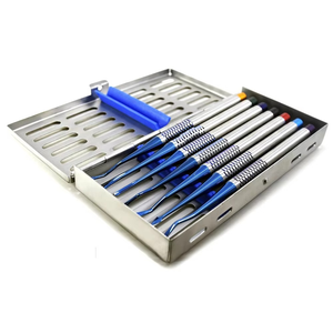 Instrument médical en acier allemand, élévateur PDL à pointe micro-dentelée avec pointes recouvertes de titane bleu, kit dentaire PDL - Product Image 4