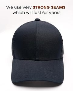 หมวกแก๊ปทรง Trucker 6 แผง แบบ Unisex สีพื้น ผ้าตาข่าย ปรับขนาดได้ สไตล์ลำลอง สำหรับผู้ใหญ่ ใส่ได้ทุกฤดู สีดำ กรมท่า เทา ขาว - Product Image 2