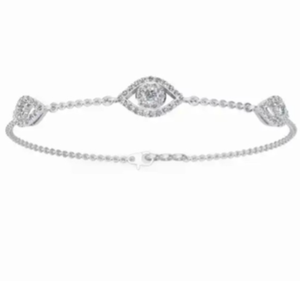 Eye of Serenity Lab Grown Diamond Chain Bracelet 9kt 14kt 18kt Yellow <b>Rose</b> White <b>Gold</b> 0.404 Carat 65 Diamonds Elegant Wristwear - Product Image 1
