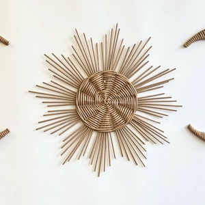 Decoración colgante de ratán con forma de flor, estilo bohemio, decoración de pared para sala de estar, dormitorio, guardería y decoración de acentos para el hogar. - Product Image 6