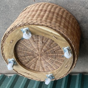 Panier à plantes tissé en rotin naturel, panier à plantes bohème, panier à plantes tissé à la main, panier à plantes d'intérieur avec roulettes - Product Image 4
