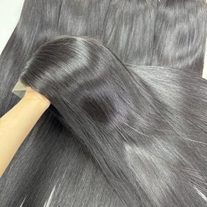 Precio al por mayor 100% Raw Virgin Vietnamita Humano Encaje Peluca Trama Hueso Recto Color Natural Super Doble Extensiones de cabello - Product Image 1