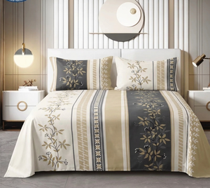 400TC Microfiber 4PCS Bedding <b>Sheet</b> Set Luxury Hotel Quality <b>Fitted</b> Flat <b>Sheet</b> Pillowcases <b>Queen</b> Fade & Wrinkle Resistant - Product Image 1