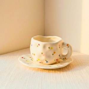 แก้วเซรามิกทำมือลายน่ารักสีเขียวพร้อมถาดสำหรับดื่มน้ำชายามบ่าย - Product Image 4