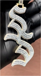 Colgante de Letra de Moissanita VVS Hip Hop de Plata 925 con Engaste Mosaico Galaxia, Dijes de Iniciales Personalizadas, Certificado GRA, Unisex - Product Image 3