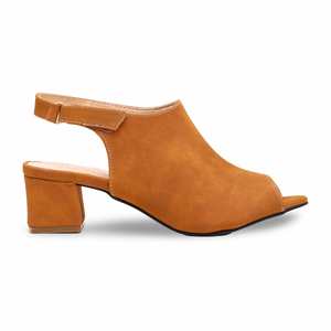 Sandalia de tacón formal mostaza para mujer FR5358 - Product Image 4