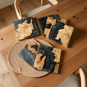 ชุดจานรองแก้วเรซิ่นอีพ็อกซี่ทรงสี่เหลี่ยมทันสมัยทำมือ REHMAN CRAFT - Product Image 4