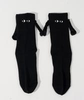 Calcetines Térmicos Gruesos de Lana para Mujer, con Diseño Magnético de Manos Entrelazadas, Clase 1 de Compresión, Divertidos con Ojos 3D, para Uso Diario