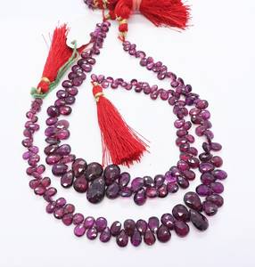 Perles de grenat rhodolite naturel facettées en forme de poire 4x6-6x9MM, perles de grenat rhodolite facettées en forme de poire de 10 pouces pour bijoux - Product Image 5