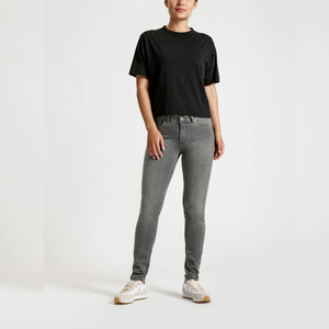 Jean droit taille mi-haute pour femme 100% Coton Écologique Coupe Ample Délavé Prix de Gros Nouveautés Jeans Femme - Product Image 4