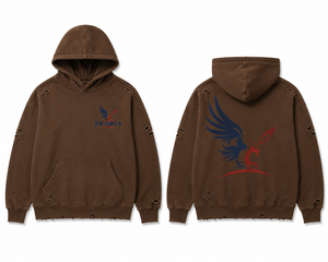 Sudadera con Capucha para Hombre, Color Marrón, 100% Algodón, Estilo Jersey, con Bolsillo Frontal y Estampado Trasero, Estilo Urbano, Corte Regular, 370g, para Invierno - Product Image 2