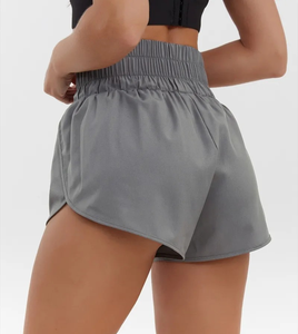 Shorts de yoga taille mi-haute pour femmes, effet push-up, respirants, séchage rapide, en nylon/spandex, pour l'été, pantalon de sport uni, vente chaude, OEM - Product Image 3