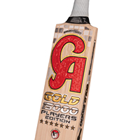 Bate de Críquet Domelco Group Gold 15000 Edición Jugador, 7 Estrellas, Ligero, Madera de Sauce Inglesa, Ambidiestro, Alta Calidad, 40MM