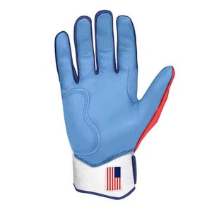 Split Finger Baseball Gloves Blue <b>Red</b> White Half Finger Synthetic Material Hook And Loop Closure For Adults All Seasons - Product Image 2