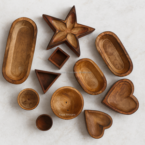 Conteneur à bougie en bois moderne de luxe poli à la main, élégants porte-bougie, bols, décoration d'intérieur, cadeaux, artisans royaux durables - Product Image 1