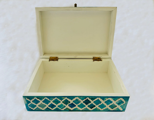 Designer Bone Inlay Jewelry Storage <b>Box</b> Handmade Decorative <b>Keepsake</b> <b>Box</b> for Earrings Rings Necklace and Accessories - Product Image 1