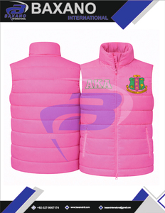 Alpha |   Kapa |   Gilet matelassé de qualité supérieure Alpha AKA Sorority, veste rembourrée de style universitaire, gilet isolant pour femmes - Product Image 6