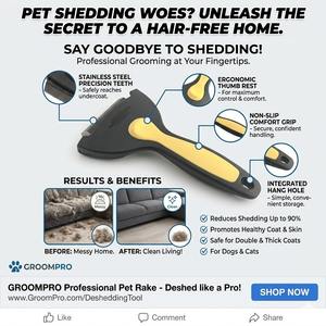 Peines Profesionales de Acero Inoxidable y Plástico para Mascotas, Diseño Simple para Eliminar Nudos en Perros y Gatos, Venta Caliente 2026 - Product Image 3