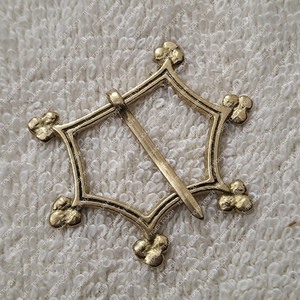 Hebilla de latón estilo medieval, adorno de cinturón con pasador de cobre, hebilla de cinturón para disfraz histórico, hebilla metálica, broche medieval TT-0919 - Product Image 2
