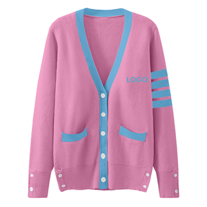 Make Your Custom Good Quality V-Neck for Sorority/Fraternity/Schools/Colleges/Universities Logo Knitted <b>Cardigans</b> <b>Sweaters</b> - Product Image 2