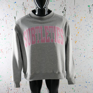 Sudadera de cuello alto SUBTLETIES HEATHER GREY 100% PINK con apliques bordados, sudadera de cuello ancho URBAN PRODUCTIONS - Product Image 1