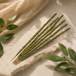 Bâtons d'encens plats de 9 pouces aux fleurs séchées, parfum cannelle, en bois de bambou naturel, Agarbatti, pour la prière et l'aromathérapie, vente en gros en vrac - Product Image 6