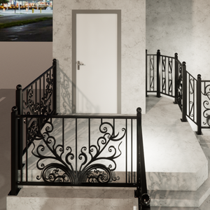 Modern Balcony Railing Balustrades Handrails for Deck Custom Wrought Iron Railing Outdoor Steel Balcony Safety Railings - Product Image 4