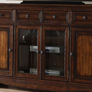 Supporto TV Parliament da 72 pollici con finitura color nocciola per TV fino a 85 pollici - Product Image 6