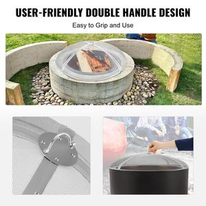 36 \ "Heavy-Duty thép lửa Pit Spark màn hình dễ dàng-mở ngoài trời <span class=keywords><strong>firepit</strong></span> nắp với Vòng xử lý sân sau Patio lửa hố Top Bìa - Product Image 4