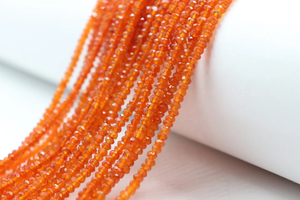 Perles Rondelle à facettes en cornaline naturelle 4mm pour la fabrication de bijoux - Product Image 6