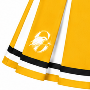 Jupe plissée jaune personnalisée pour femmes, idéale pour la danse, les spectacles et les uniformes d'équipe sportive, avec des rayures élégantes - Product Image 6