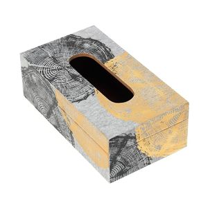 Enamel Print Wood <b>Tissue</b> Box Free Standing Handmade <b>Paper</b> Holder Decorative Tabletop Organizer for Home Gift Giving - Product Image 2