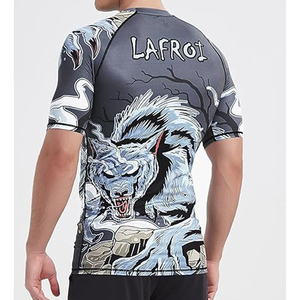 Men Athletic Rash Guard T <b>Shirt</b> <b>Compression</b> Short Sleeve Swim <b>Shirt</b> Quick Dry UV Protection OEM Bulk - Product Image 4