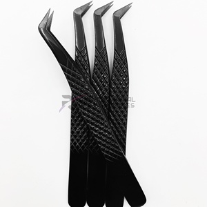 แหนบต่อขนตา RMI สแตนเลส 90 องศา รุ่น Russian Volume ด้ามจับพลาสม่าแบล็คไดมอนด์ ปลายไฟเบอร์ ปรับแต่งได้ตามต้องการ - Product Image 5