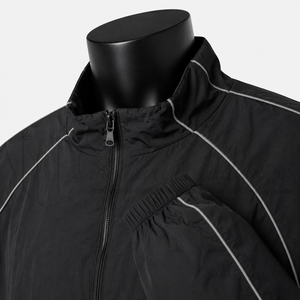 Ensemble de survêtement coupe-vent en nylon pour homme, veste et pantalon de sport épais, tenue d'entraînement deux pièces avec bandes réfléchissantes, imperméable - Product Image 6